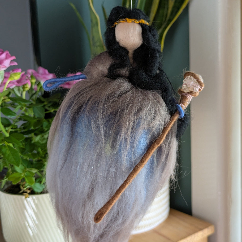 Felted Fairy Dolls with Raw Crystal Wand/Staff
